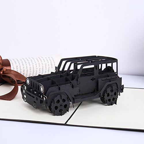 Happy Birthday Retirement Mountain New Journey Happiness Exciting Cheerful iGifts And Cards Adventure Awaits Jeep 3D Pop Up Greeting Card Congratulations Cool Journey Fun Fathers Day Gift 